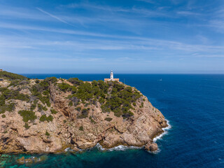 Faro de Capdepera en la Isla de Mallorca, Baleares