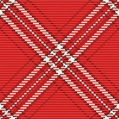 Classic red plaid pattern with stripes. Seamless texture, perfect for textile design, backgrounds, and decorative elements. Adds warmth and a traditional touch.