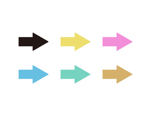 シンプルな矢印のイラスト ６種類セット
