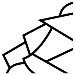 Abstract Gray Orbit Graphic on Black Background