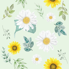 Sunflower seamless pattern