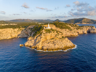 Faro de Capdepera en la Isla de Mallorca, Baleares
