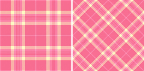 Textile pattern plaid of tartan seamless texture with a fabric vector check background. Set in light colors for windowpane print blouse, sheath dress, skinny pants.