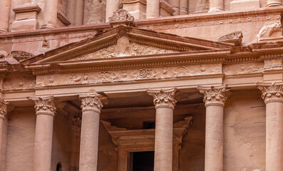 Facade of ancient temple in Petra