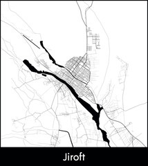 Jiroft city map, Iran - Topographic vector map poster