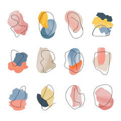 Colorful abstract shapes in a modern art design showcasing gentle lines and organic forms for creative inspiration