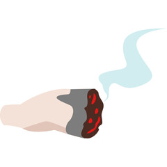 Hand Holding A Smoking Marijuana Joint With White Background And Blue Smoke In The Air Vector Illustration