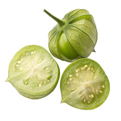 Tomatillo halves PNG (transparent)