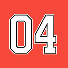 Design number "04" for basketball or baseball sports jersey