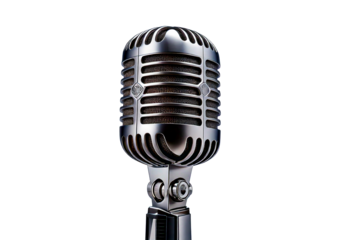 Classic stage microphone isolated on transparent or white background