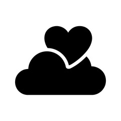 Vector art of heart in cloud