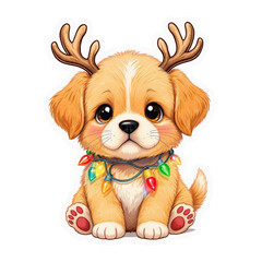 Obraz premium dog with christmas decoration