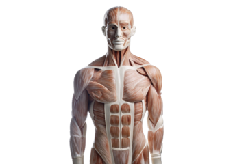 Study of the physiology of the Model and the parts of the human Model in the laboratory isolated on transparent or white background