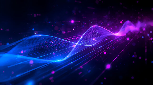 Colorful glowing data lines — abstract technology and AI innovation background