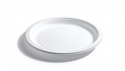 Plain white shallow dish with shadow
