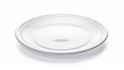 Simple, white ceramic plate with a glossy finish