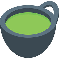 A Simple Dark Gray Cauldron Filled With Bright Green Liquid Against A Transparent Background