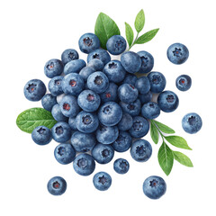 Blueberries heap PNG (transparent)