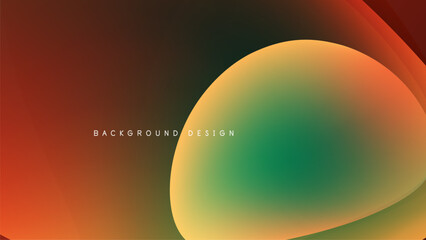 Abstract gradients blend, creating fluid shapes. Warm tones transition into cooler greens, set against dark background. Minimalist design.