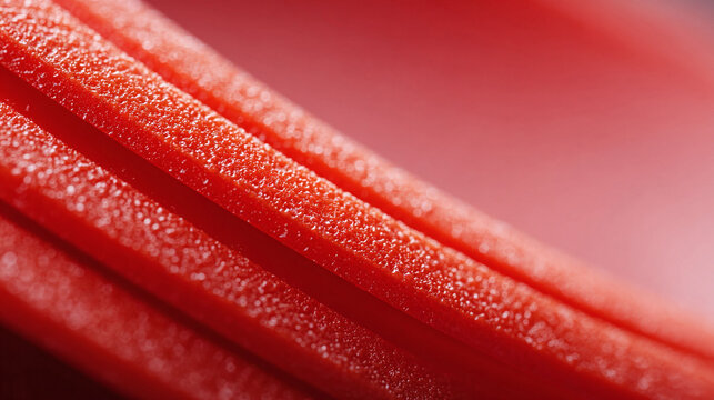 Intense macro of textured red structures. Great for backgrounds, abstract art, conceptual projects. Evokes passion, energy, innovation,  power. Ideal for ads  branding.