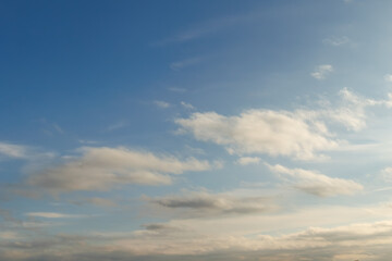 Peaceful Blue Sky with Soft Clouds