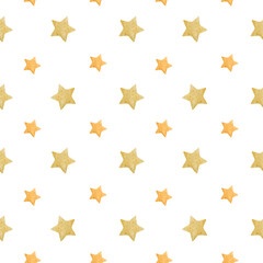 Yellow cute flowers. Watercolor illustration. Seamless pattern for cards and invitations, isolated on white background. For children's parties, birthday, wedding, gender parties, New Year or Christmas