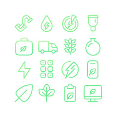 ecology icons set