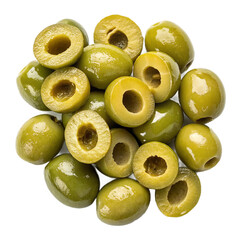 Green olive rings PNG (transparent)