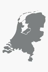 Vector graphic artwork suitable for print and web containing flat detailed map of NETHERLANDS