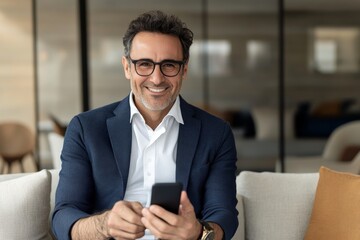 Hispanic Businessman Enjoying Downtime While Exploring New Opportunities and Technology Online
