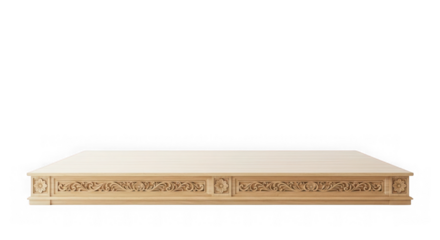 Ornate wooden display pedestal isolated on transparent background