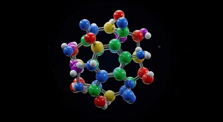 Molecular Structure Visualization - A Colorful and Detailed Scientific Representation.