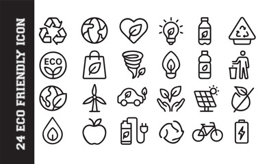 Geometric Eco-Friendly Symbols and Bio-Product Icons. Simple Minimal Vector Set.