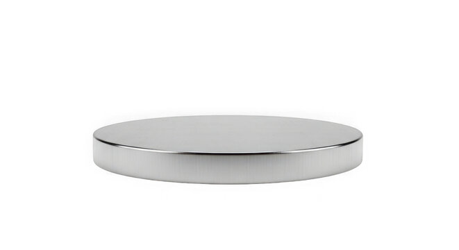 White cosmetic jar lid with silver trim isolated on transparent background