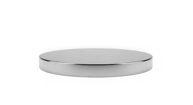 White cosmetic jar lid with silver trim isolated on transparent background