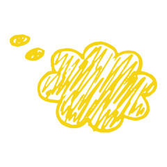 Bright childish border in sketchy crayon style. Playful shape and naive doodle. Text box chalkboard look with cute details.