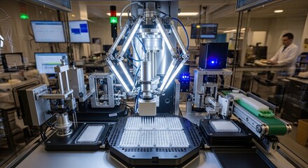 Advanced Robotic System in a Modern Laboratory Setting.