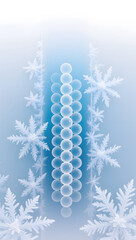 Frozen Cells and Molecular Structure with Ice Crystals in Blue Background