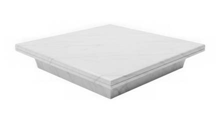 White square pedestal or base isolated on transparent background