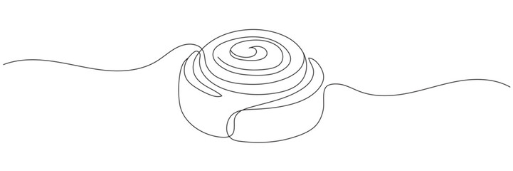Single line drawing of a cinnamon bun. Editable line. Modern vector illustration