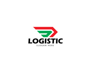Modern Logistics delivery with wing business logo design and black logo version