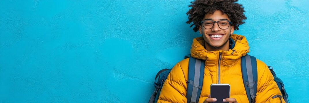 Young millennial man outdoors smiling while checking financial investments on his smartphone - Powered by Adobe