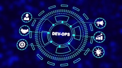4k abstract background of the world. DevOps Methodology Development Operations agil programming technology concept.