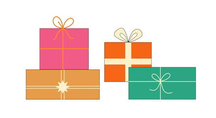 Colorful Presents with Ribbons for Holidays and Special Occasions