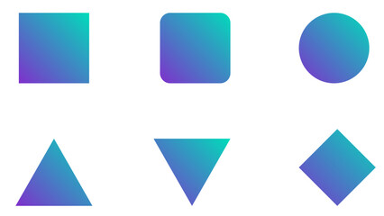 Geometric shapes with gradient fill vector illustration for graphic design projects and creative presentations