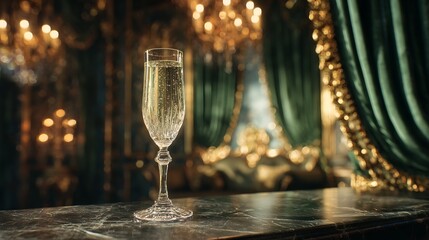 Glass of Champagne at a Luxurious Party / 豪華なパーティーでのシャンパン