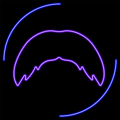 mustache neon sign, modern glowing banner design, colorful modern design trends on black background. Vector illustration.