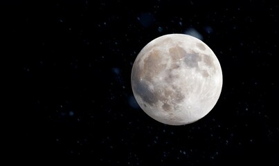 Obraz premium detailed moon in the night, snow is falling