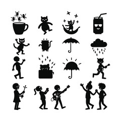 Funny Life Silhouettes — Playful Icons of Joy and Everyday Humor.