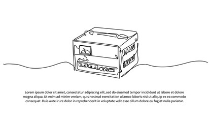 One line of stabilizer. Abstract minimal continuous line isolated on white background.